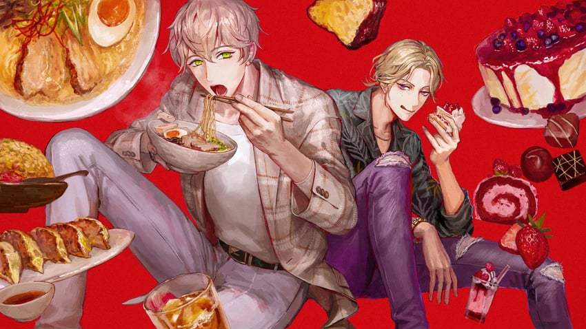 yuzuru kise and roka suoh (break my case) drawn by egawa_akira