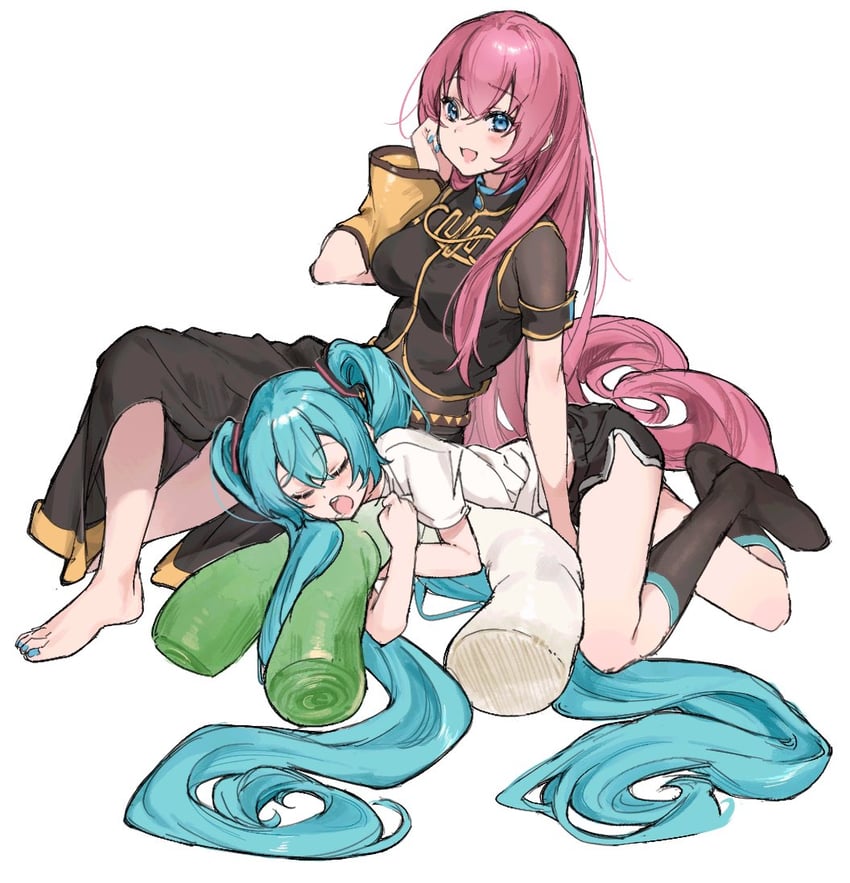 hatsune miku and megurine luka (vocaloid) drawn by aaaaau_2025