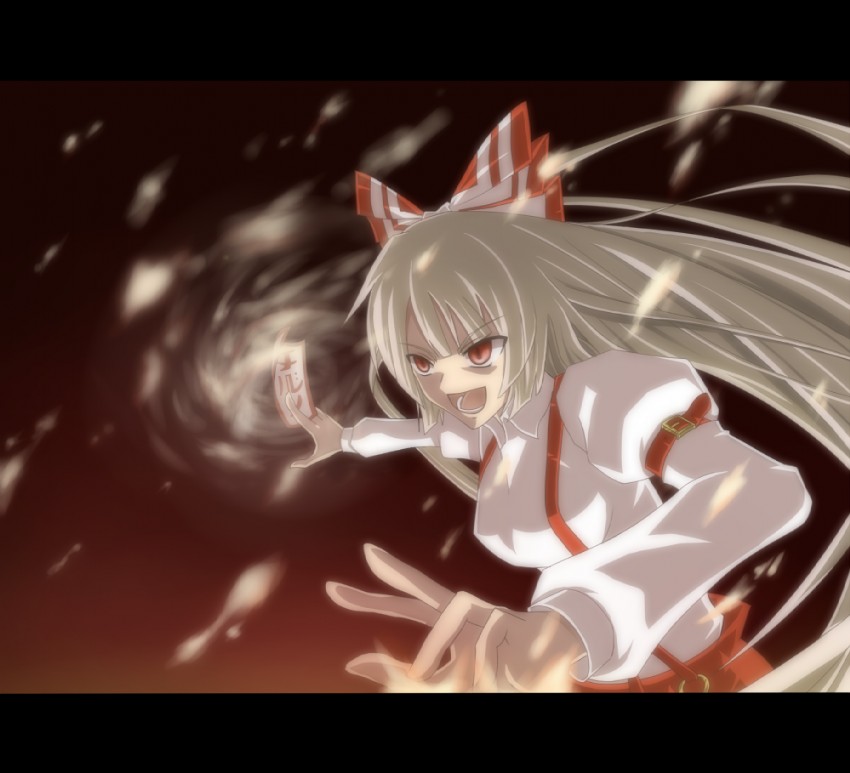 fujiwara no mokou (touhou) drawn by emu_ichigo