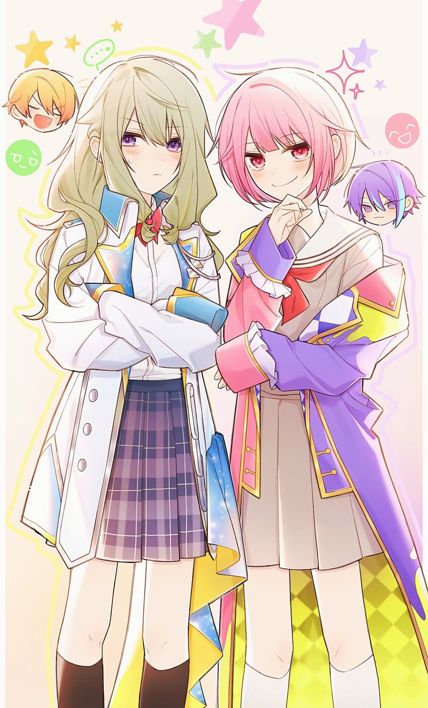 ootori emu, tenma tsukasa, kusanagi nene, and kamishiro rui (project sekai) drawn by t_nvv