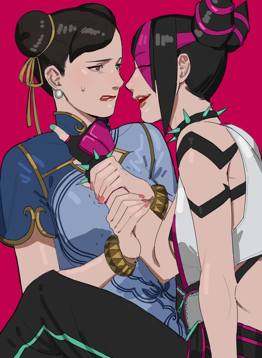 chun-li and han juri (street fighter and 1 more) drawn by bbubbubbobbo123