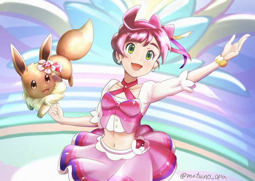 eevee and chloe (pokemon and 1 more) drawn by matsuno_opa