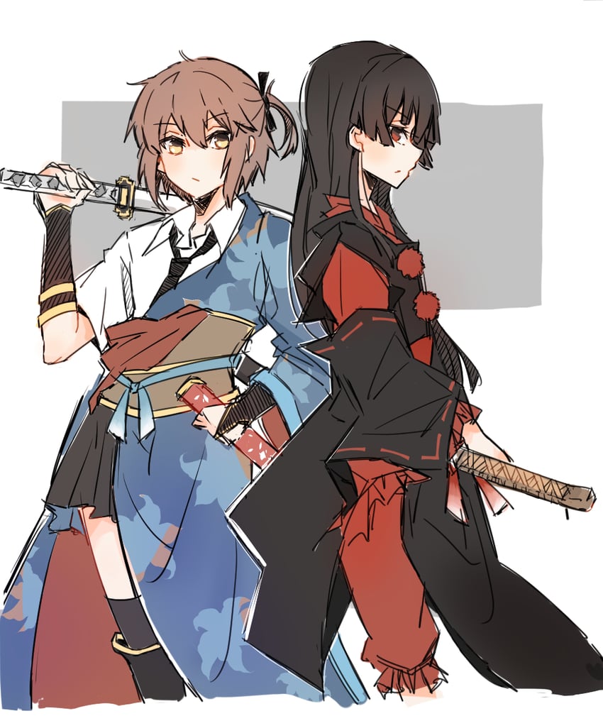 etou kanami and juujou hiyori (toji no miko) drawn by lionet0806