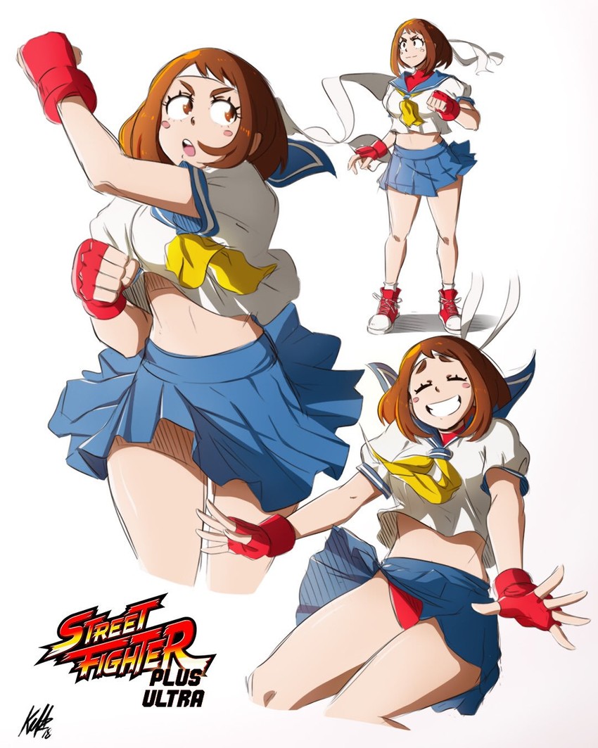 uraraka ochaco and kasugano sakura (boku no hero academia and 1 more) drawn by kellzallday