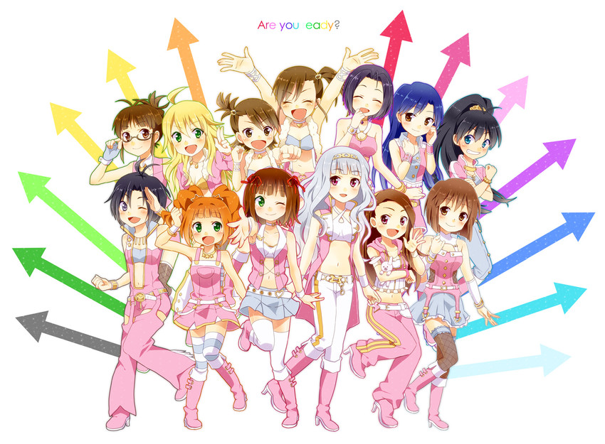 hoshii miki, kisaragi chihaya, amami haruka, kikuchi makoto, shijou takane, and 9 more (idolmaster) drawn by machiyo