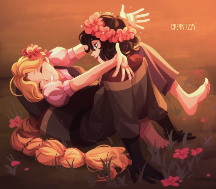 rapunzel and cassandra (tangled and 1 more) drawn by creantzy