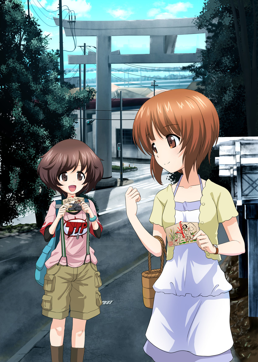 nishizumi miho and akiyama yukari (girls und panzer) drawn by shiina_excel