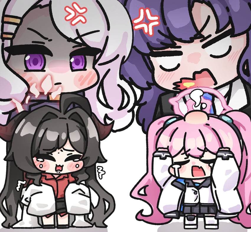 yuuka, hina, koyuki, and kasumi (blue archive) drawn by minehost