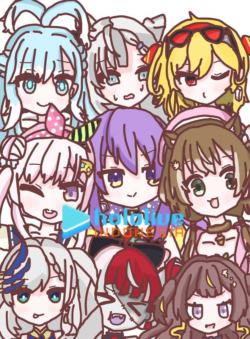 kureiji ollie, moona hoshinova, pavolia reine, kaela kovalskia, ayunda risu, and 4 more (hololive and 1 more)