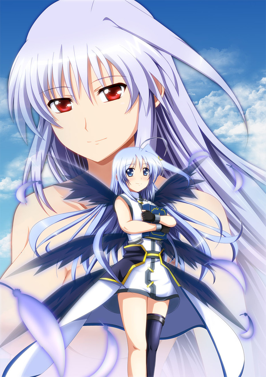 reinforce zwei, reinforce, and book of the azure sky (lyrical nanoha and 3 more) drawn by inoshira