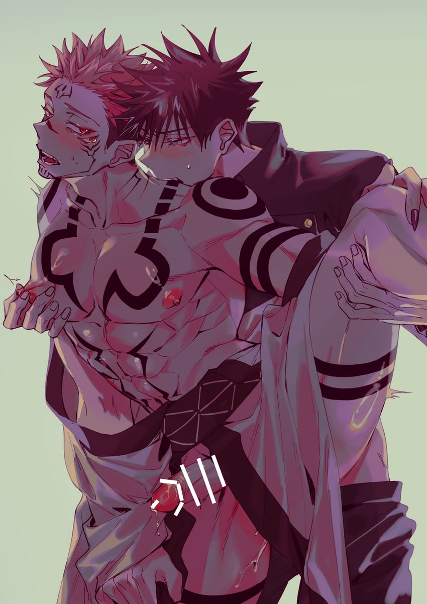 fushiguro megumi and ryoumen sukuna (jujutsu kaisen) drawn by azukiharuta_ju