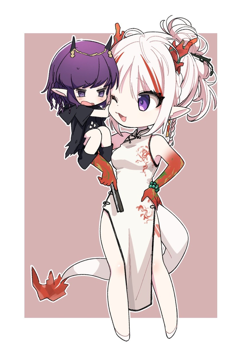 nian, lava, and lava the purgatory (arknights) drawn by yukijiro