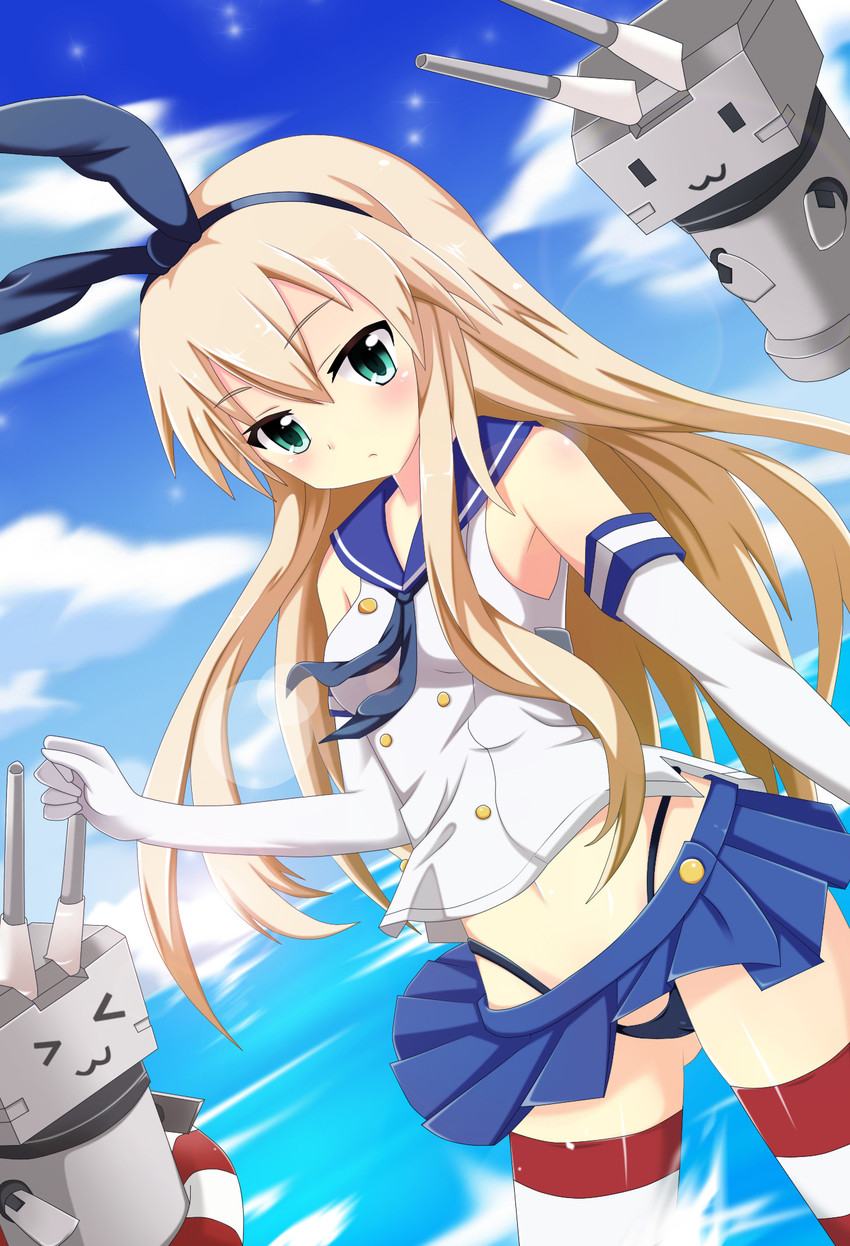 shimakaze and rensouhou-chan (kantai collection) drawn by nugi_(armenci)