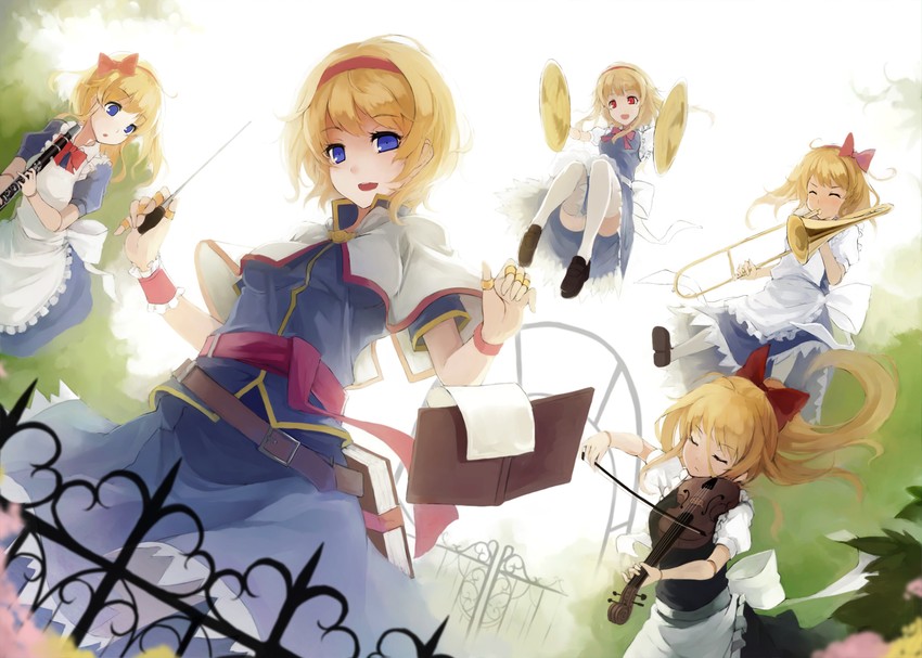 alice margatroid, shanghai doll, and hourai doll (touhou) drawn by nanahara_fuyuki