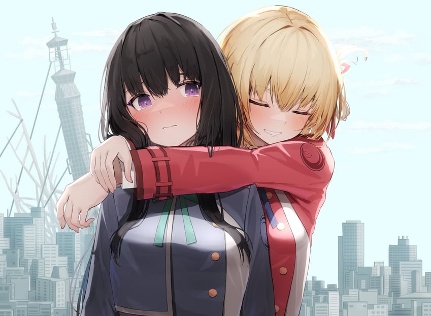 nishikigi chisato and inoue takina (lycoris recoil) drawn by hore_(user_frns7872)