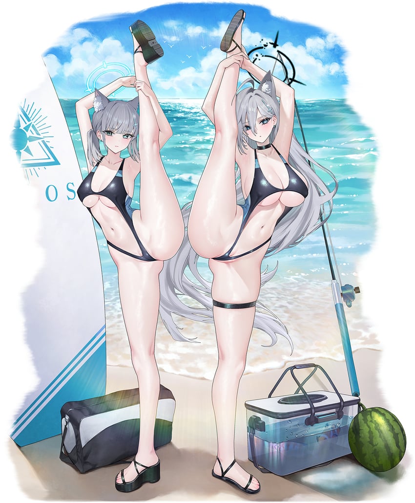 shiroko and shiroko terror (blue archive) drawn by lichiko