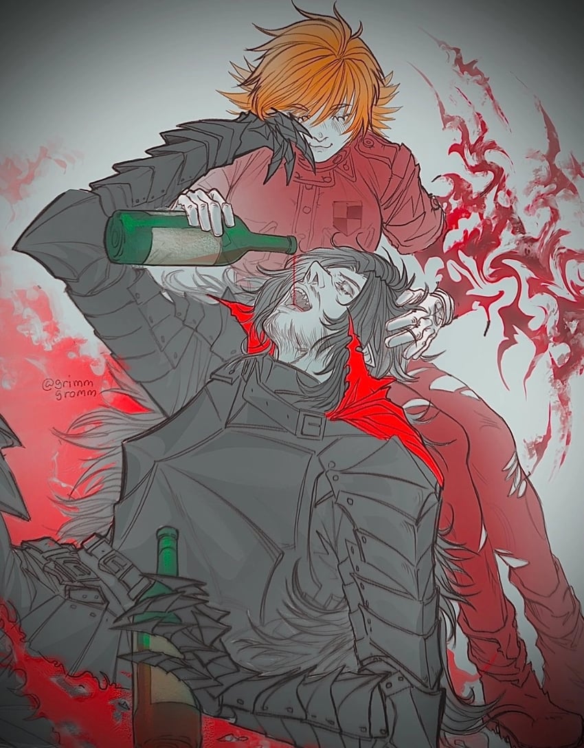 alucard, seras victoria, and vlad tepes (hellsing) drawn by grimmgromm