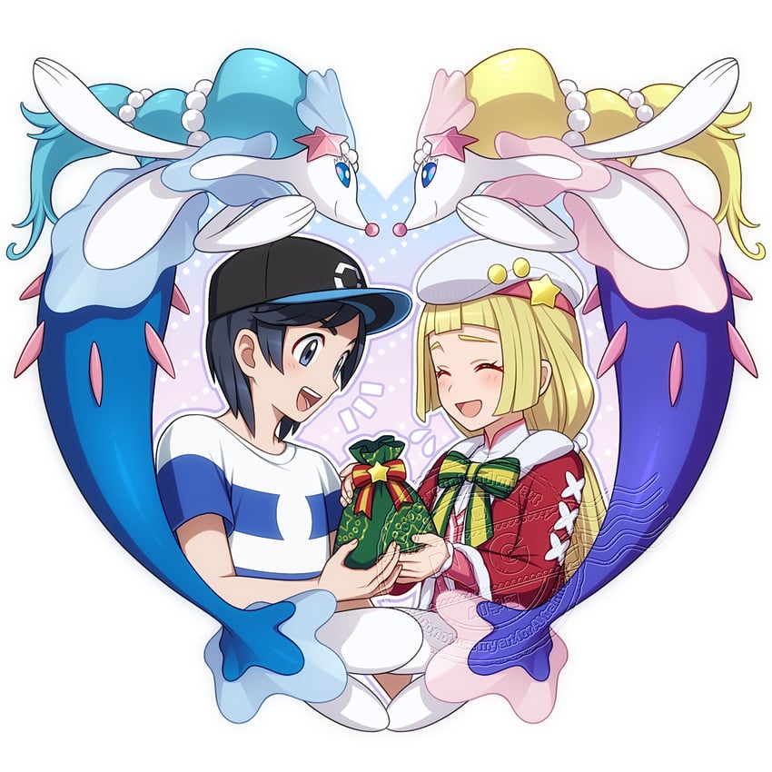 elio, primarina, and lillie (pokemon and 2 more) drawn by hiyori_(rindou66)