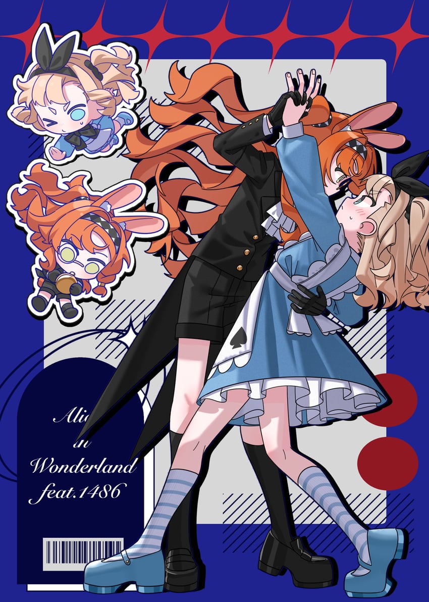 alice, sonetto, white rabbit, and matilda bouanich (reverse:1999 and 1 more) drawn by sanjuqing'an