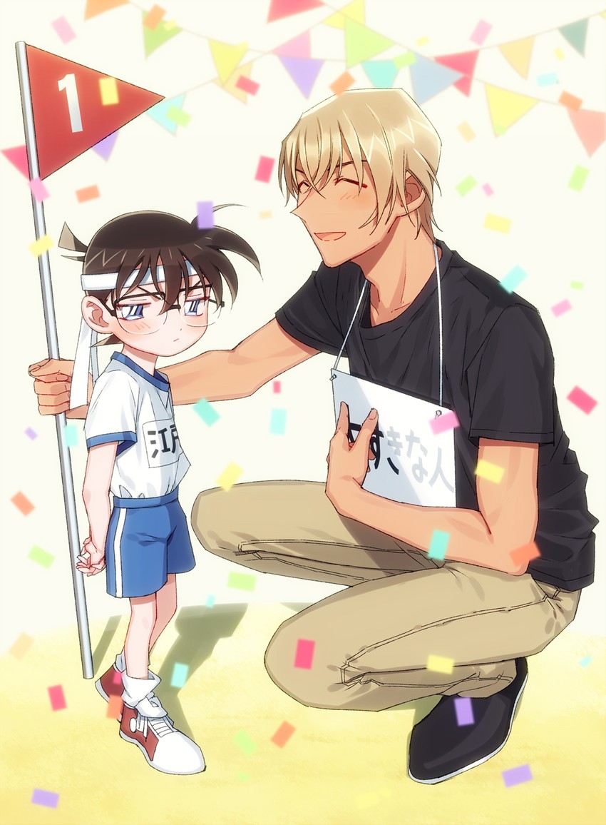 edogawa conan and amuro tooru (meitantei conan) drawn by k_(gear_labo)