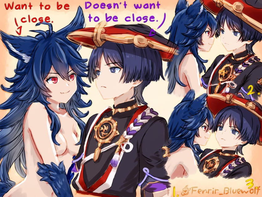 scaramouche and fenrir (granblue fantasy and 1 more) drawn by fenrir_bluewolf