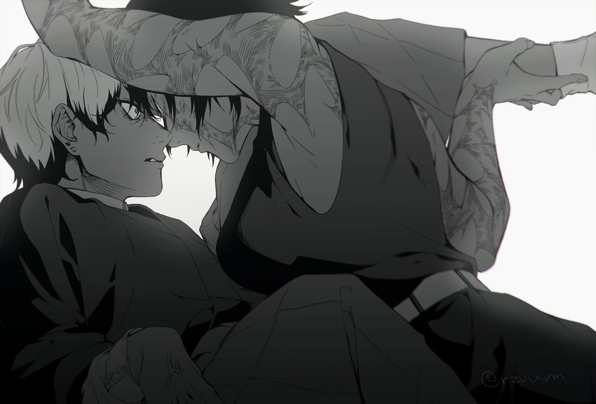 zen'in maki and zen'in naoya (jujutsu kaisen) drawn by rzvuvm