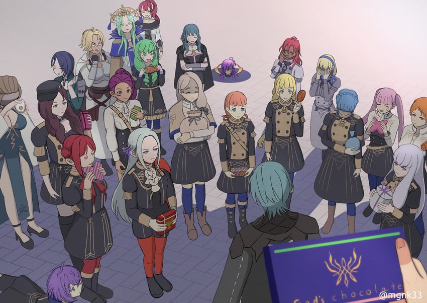 female byleth, edelgard von hresvelg, hilda valentine goneril, male byleth, lysithea von ordelia, and 17 more (fire emblem and 4 more) drawn by mgnk33