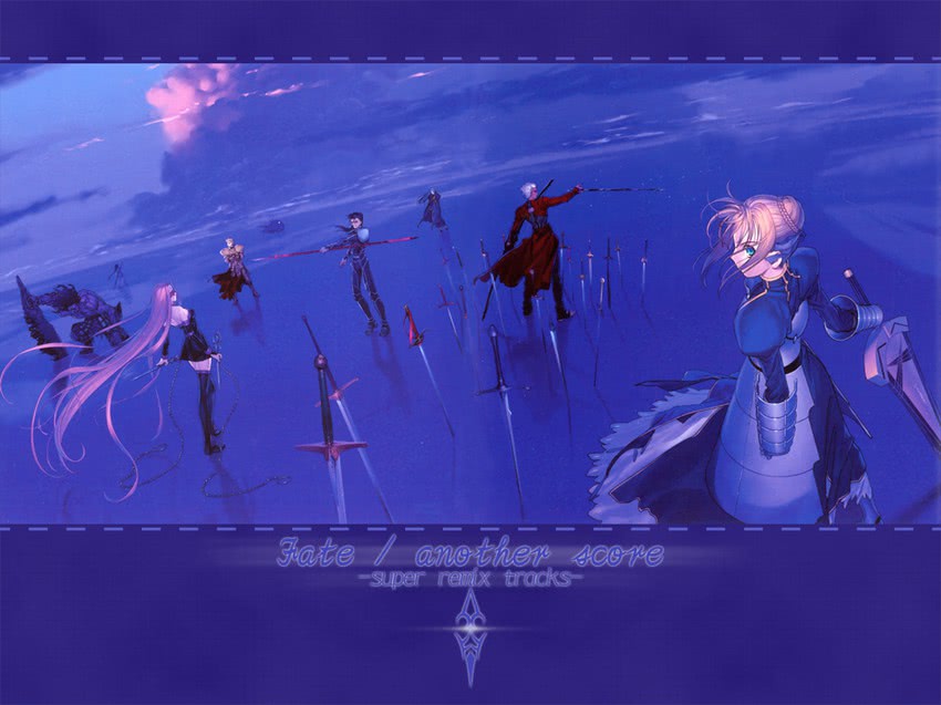 artoria pendragon, saber, gilgamesh, cu chulainn, archer, and 5 more (fate and 1 more) drawn by koyama_hirokazu