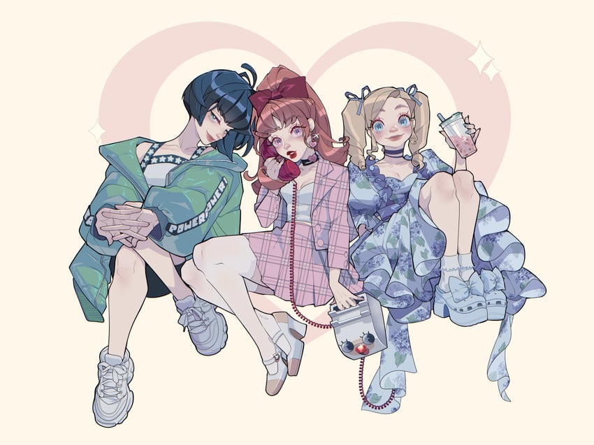 buttercup, blossom, and bubbles (powerpuff girls) drawn by colette_(lettiebobettie)