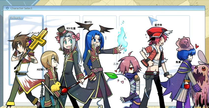 priest, alchemist, assassin, champion, rogue, and 1 more (ragnarok online) drawn by asat._(closeaq)
