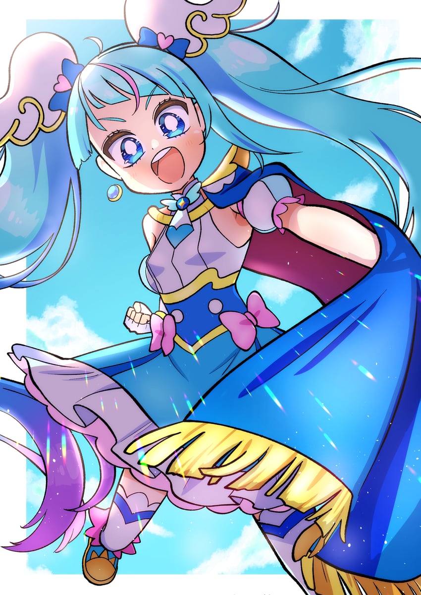 sora harewataru and cure sky (precure and 1 more) drawn by meranoreuka_(pandapaca)