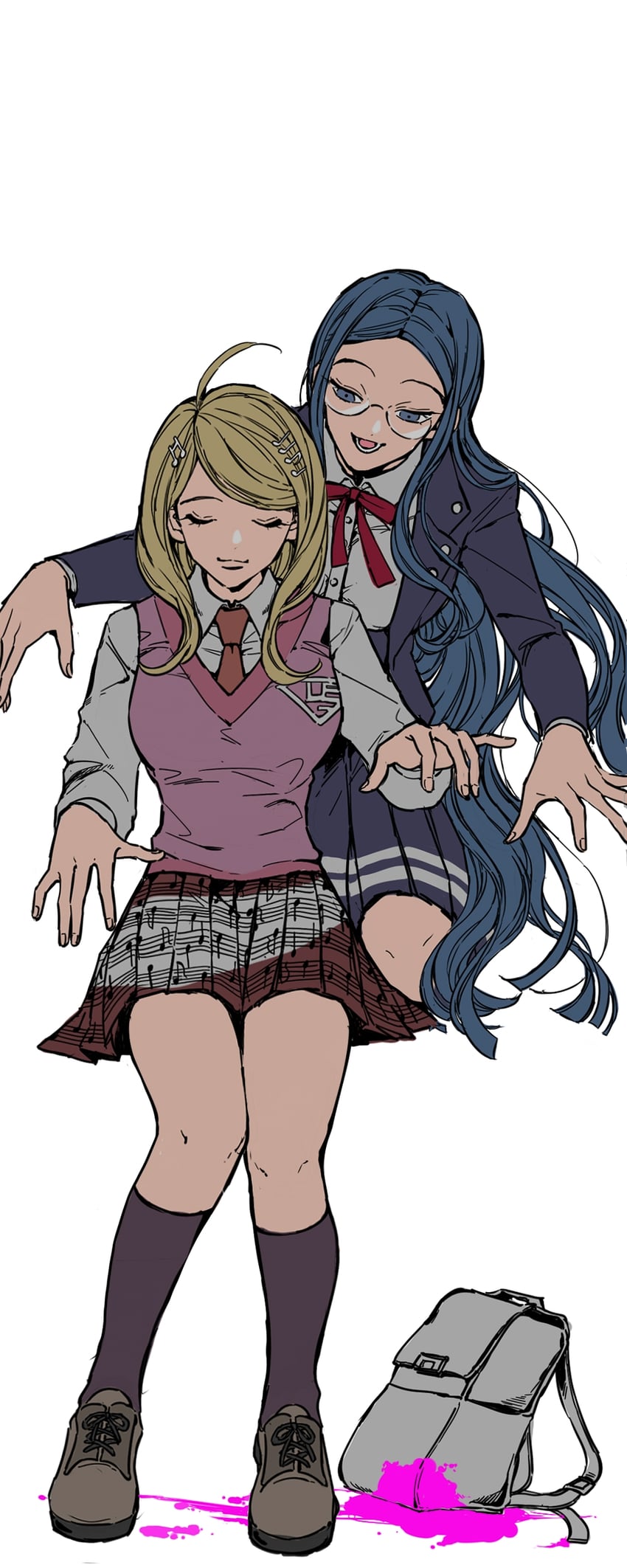 akamatsu kaede and shirogane tsumugi (danganronpa and 1 more) drawn by usukuchi_(hagi)