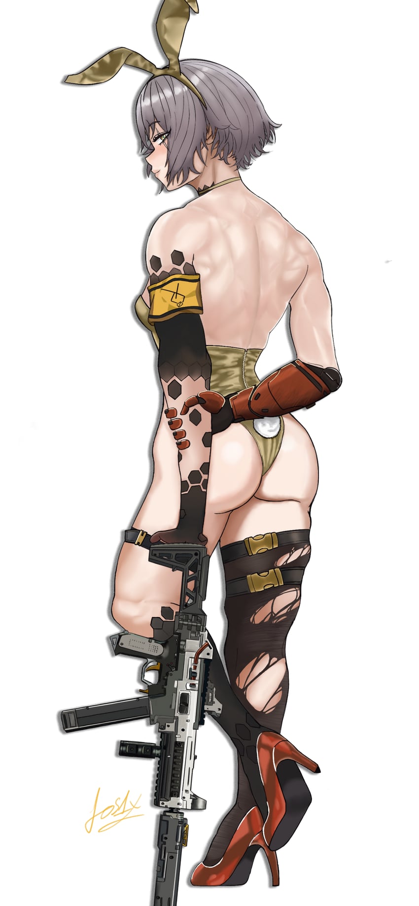 ump45 and leva (girls' frontline and 1 more) drawn by fos1x
