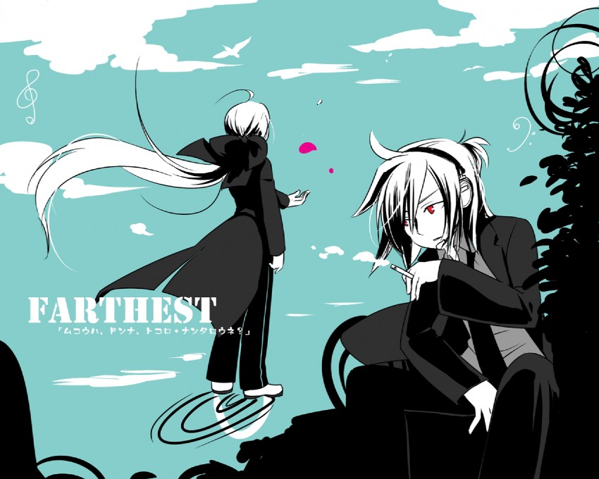 yowane haku and honne dell (vocaloid and 1 more) drawn by caffein