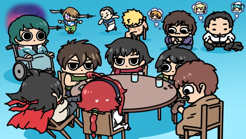 suletta mercury, amuro ray, kamille bidan, setsuna f. seiei, mineva lao zabi, and 10 more (gundam and 9 more) drawn by afei_(sfma3248)