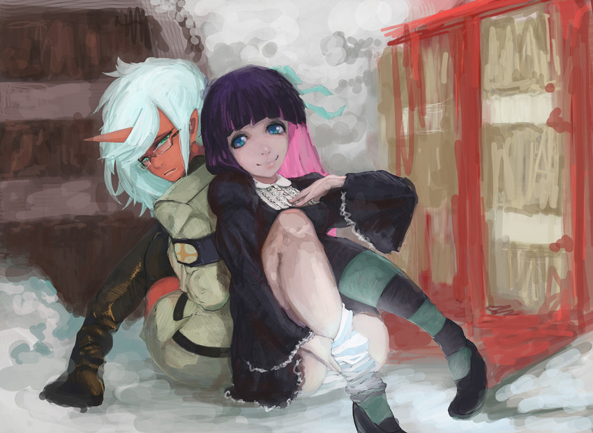 stocking and kneesocks (panty & stocking with garterbelt) drawn by toro3