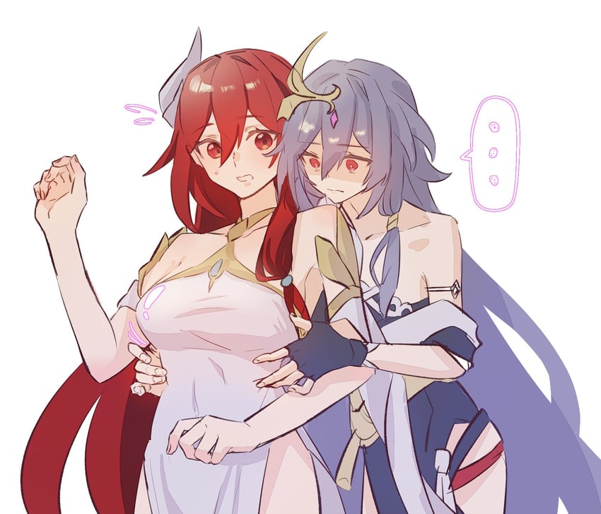 fu hua, herrscher of sentience, and jingwei (honkai and 1 more) drawn by dmr_pic