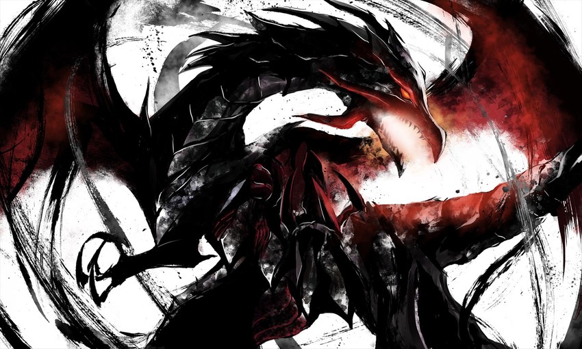 red-eyes black dragon (yu-gi-oh!) drawn by kawabata_yoshihiro