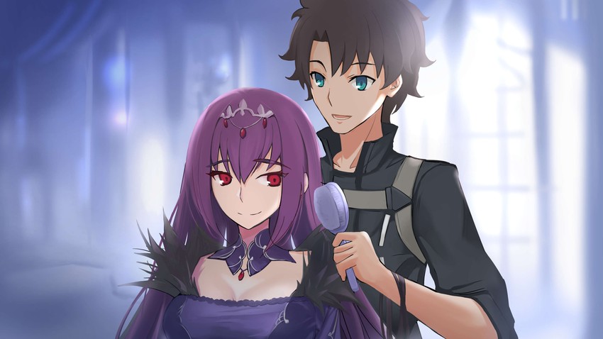 fujimaru ritsuka, scathach, and scathach skadi (fate and 1 more) drawn by shiro_font