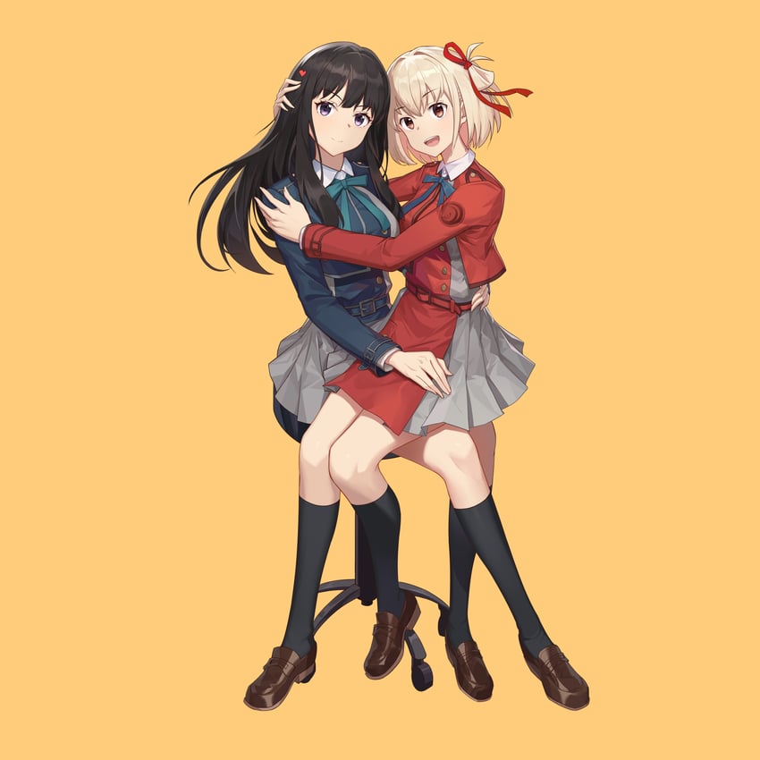 nishikigi chisato and inoue takina (lycoris recoil) drawn by tutuxia