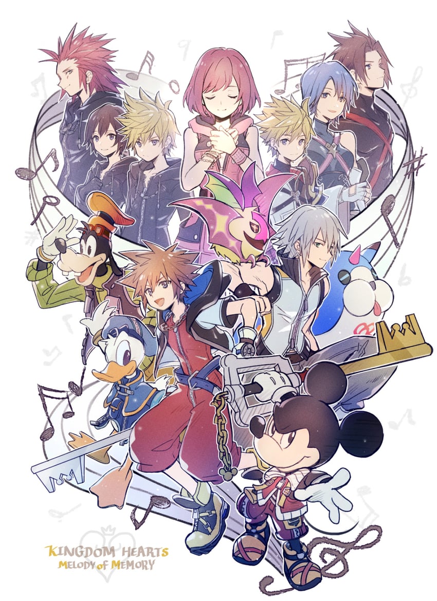 sora, roxas, kairi, riku, mickey mouse, and 8 more (kingdom hearts and 5 more) drawn by yurichi_(artist)