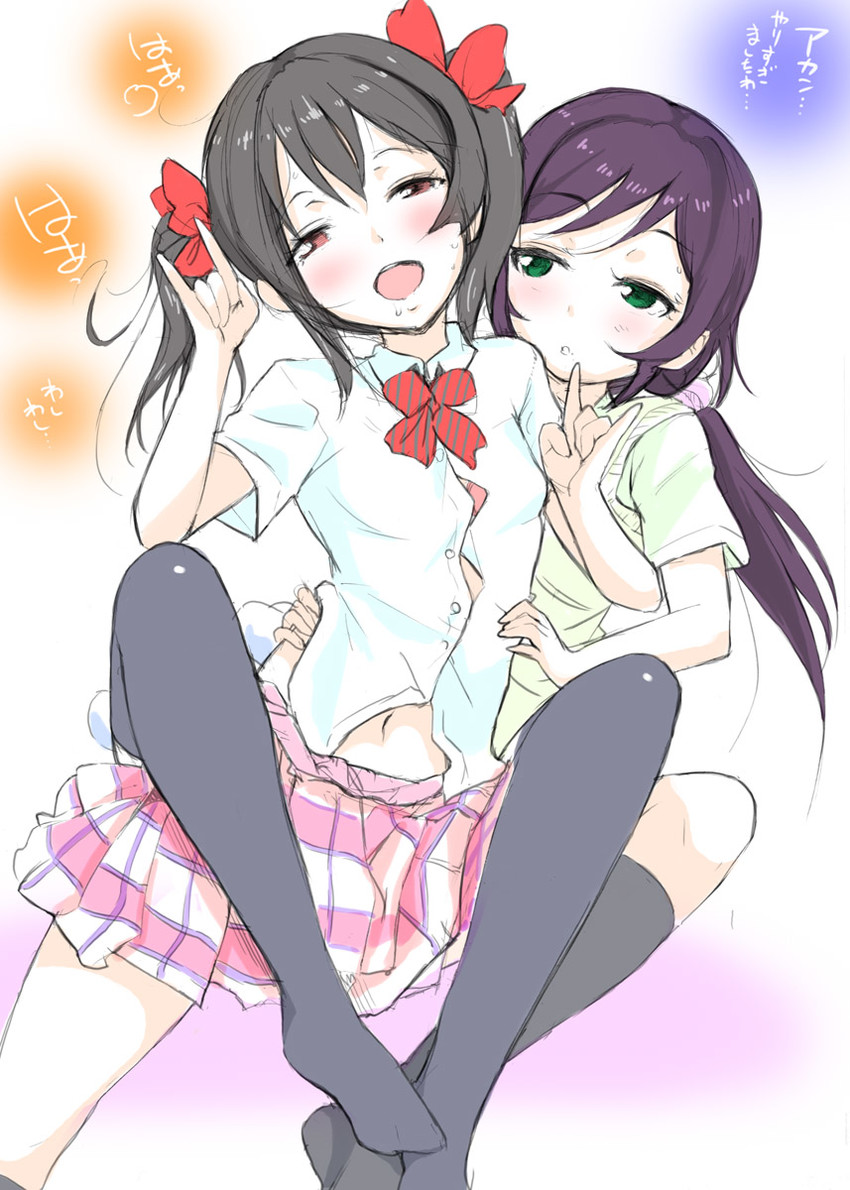 tojo nozomi and yazawa nico (love live! and 1 more) drawn by nylon_(nylon_100%)