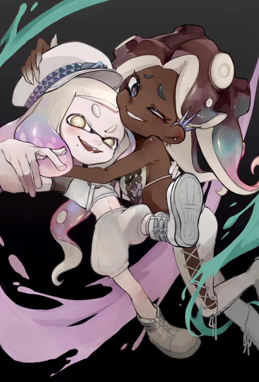 marina and pearl (splatoon and 1 more) drawn by la_yu7954