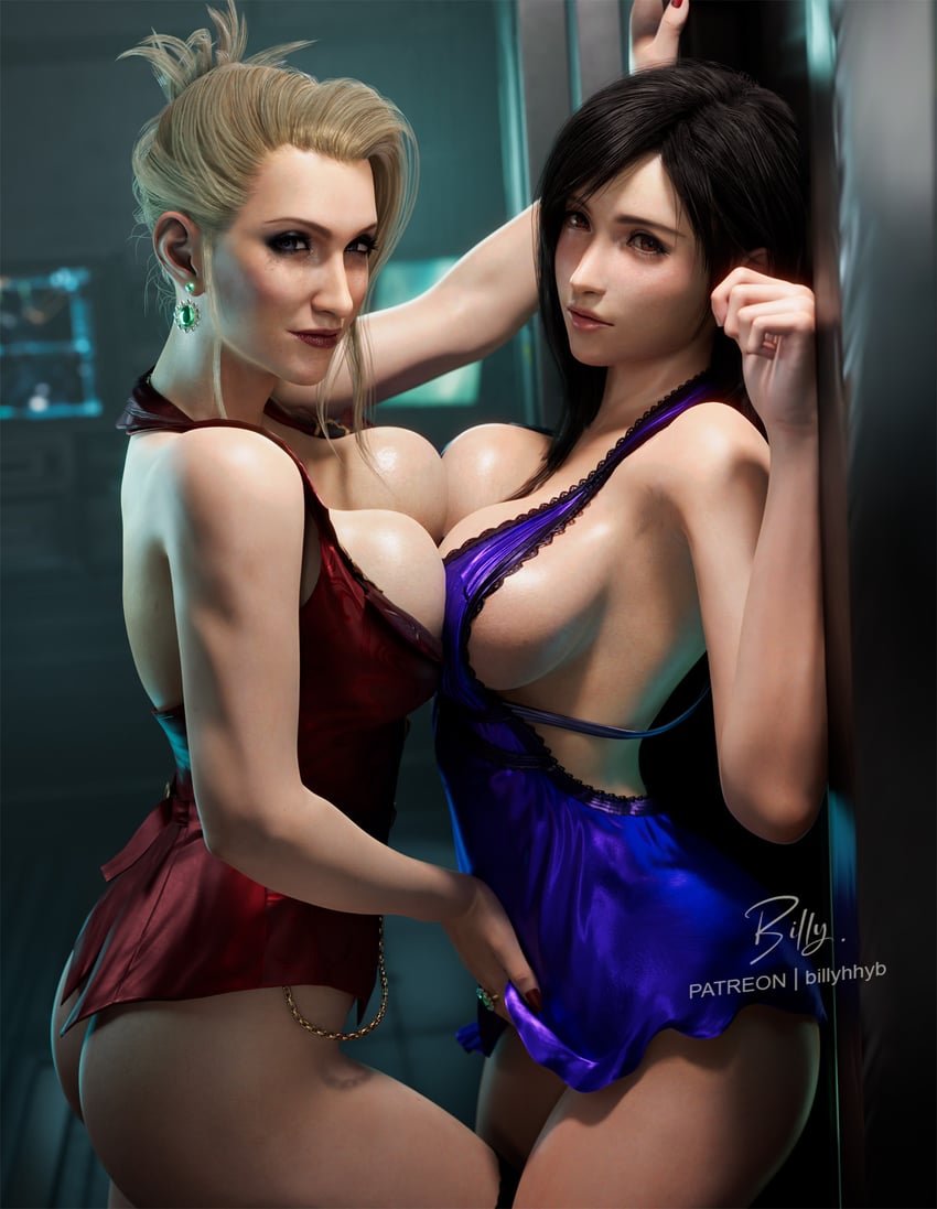 tifa lockhart and scarlet (final fantasy and 2 more) drawn by billyhhyb