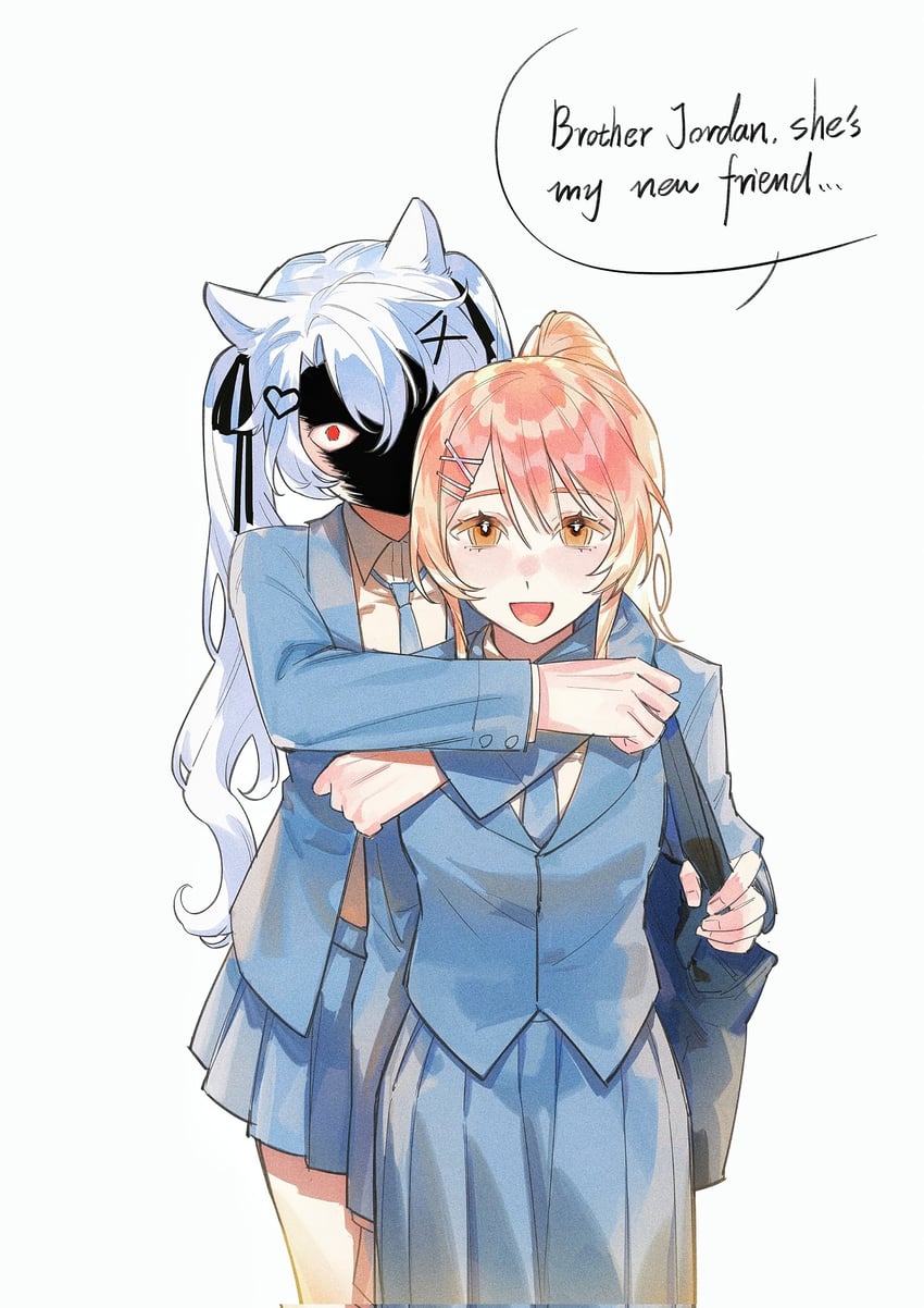 player character and sydney (degrees of lewdity) drawn by froventale