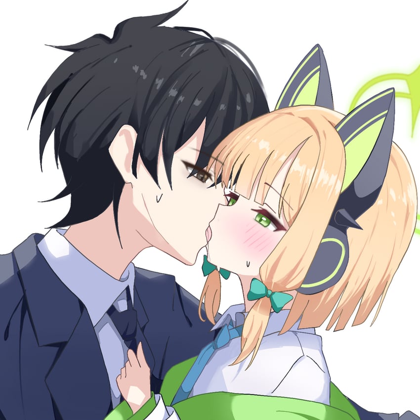sensei and midori (blue archive) drawn by cardcat_00
