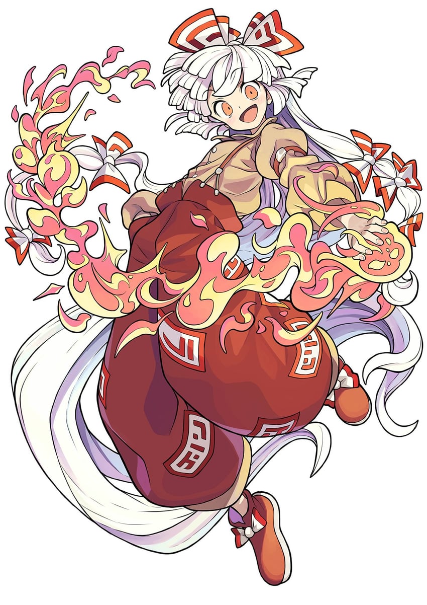 fujiwara no mokou (touhou) drawn by morino_hon