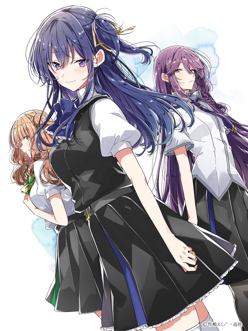 izumi shiho, satomiya momoka, and amasawa hajime (sasayaku you ni koi wo utau) drawn by takeshima_eku