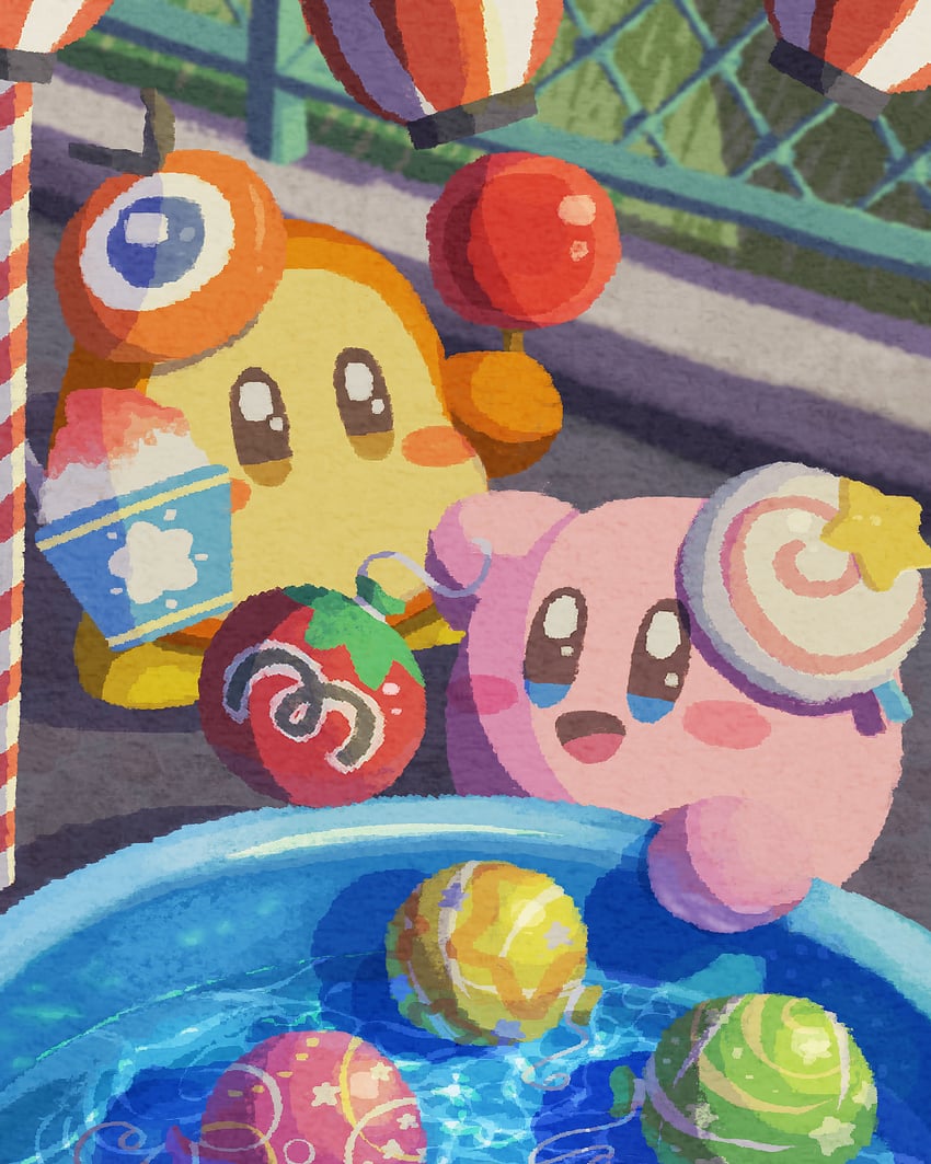kirby, waddle dee, and waddle doo (kirby) drawn by miclot