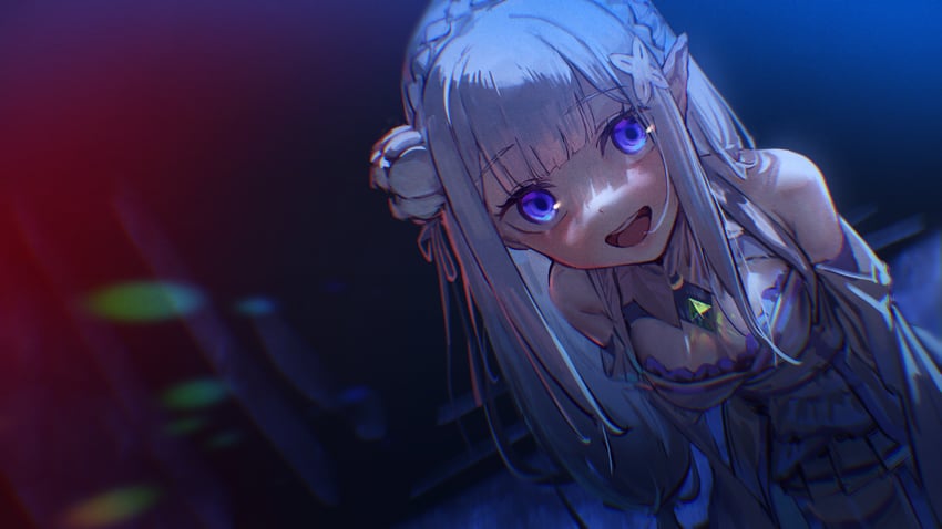 emilia (re:zero kara hajimeru isekai seikatsu) drawn by yu_hydra